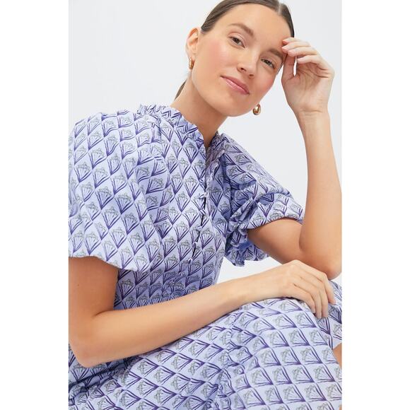 HYACINTH HOUSE Periwinkle Trellis Floral Mimi Midi Dress Size XS NWT - Picture 5 of 8